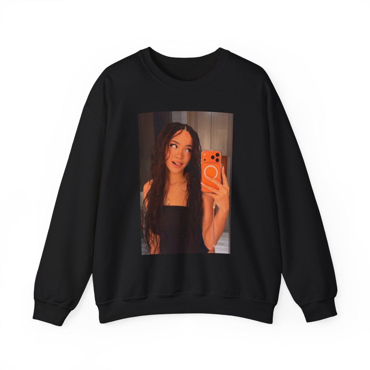 Mirror Selfie Photo Sweatshirt | Printed Portrait Crewneck | Cinna