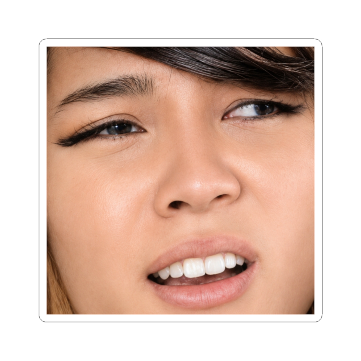 Confused Face Photo Sticker | Kiss-Cut Stickers, Square Face Decal | Cinna - alternate angle 3, merchandise